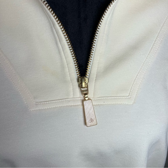 Scotch & Soda half-zip trumpet sleeve sweatshirt in vanilla white - Picture 5 of 7